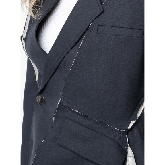 MONSE NAVY BLUE DECONSTRUCTED SLASHED JACKET BLAZER 4 NWOT - Picture 7 of 16